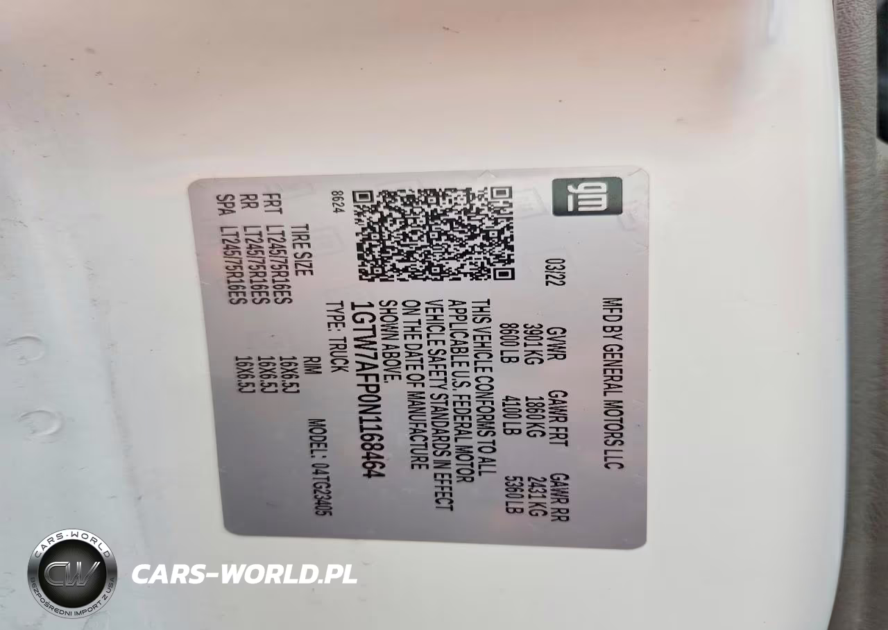 2022 GMC Savana G2500 VIN:1GTW7AFP0N1168464 - 14