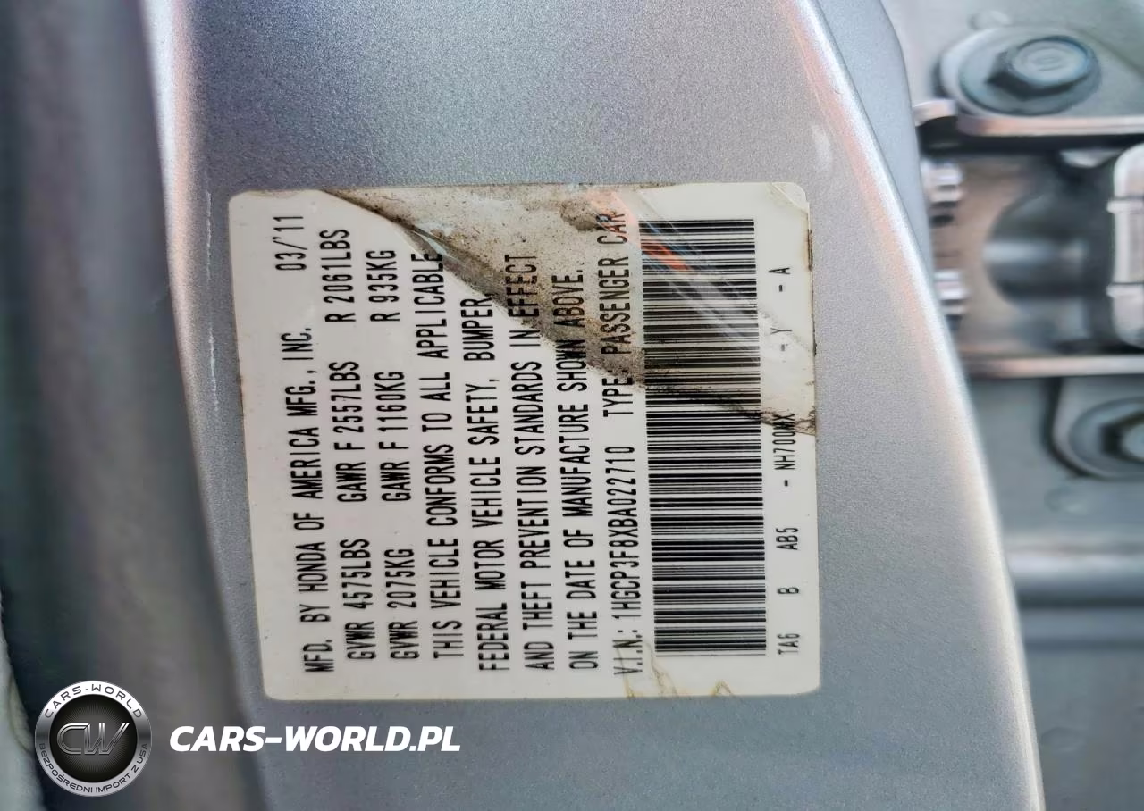 2011 Honda Accord Exl VIN:1HGCP3F8XBA022710 - 12