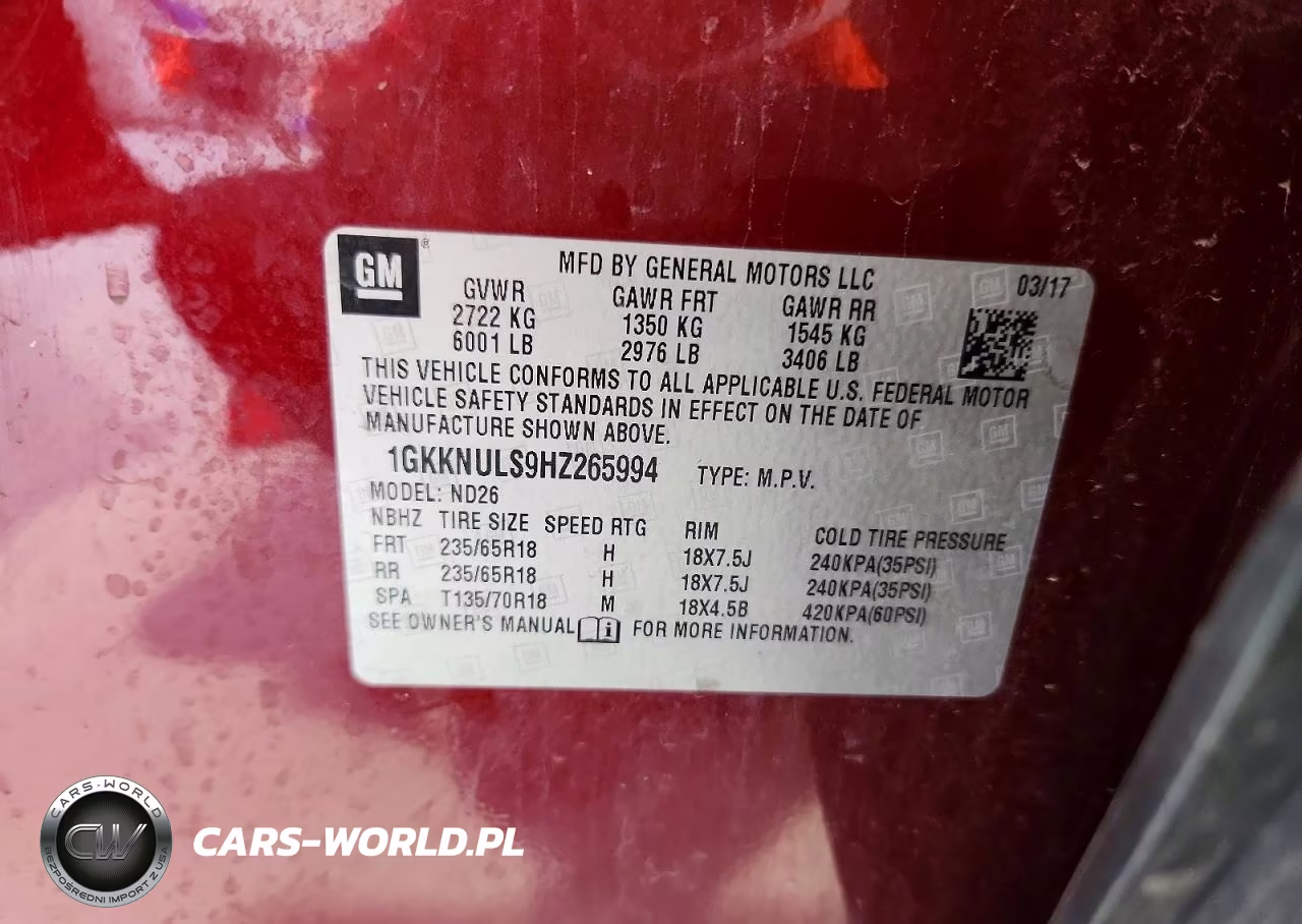 2017 GMC Acadia Slt-1 VIN:1GKKNULS9HZ265994 - 13