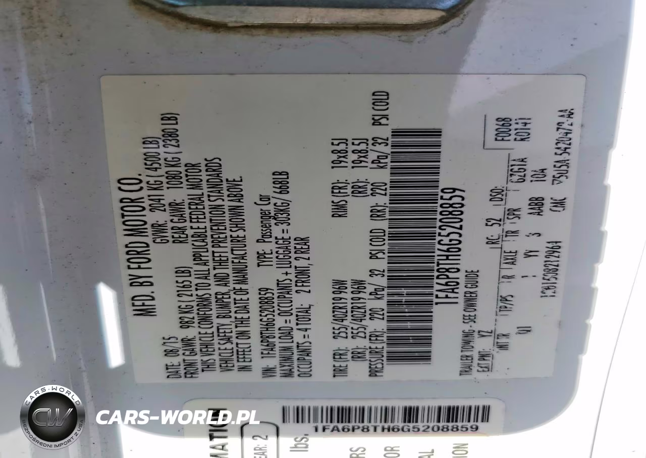 2016 Ford Mustang VIN:1FA6P8TH6G5208859 - 12