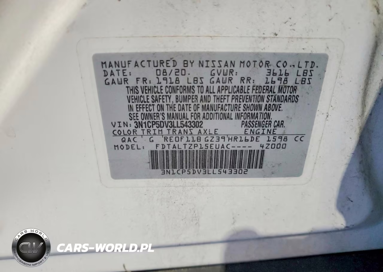 2020 Nissan Kicks Sr VIN:3N1CP5DV3LL543302 - 13