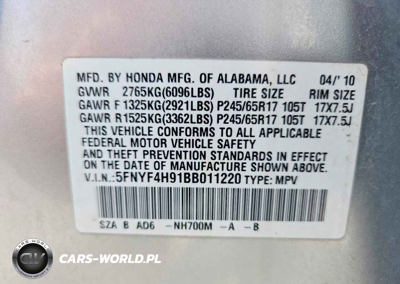 2011 Honda Pilot VIN:5FNYF4H91BB011220 - 13