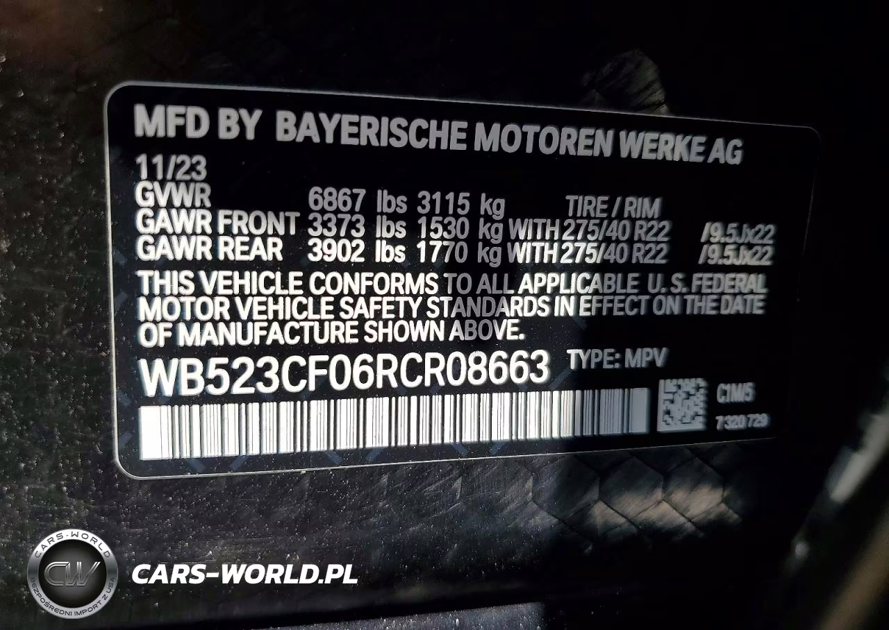 2024 BMW Ix xDrive50 VIN:WB523CF06RCR08663 - 14