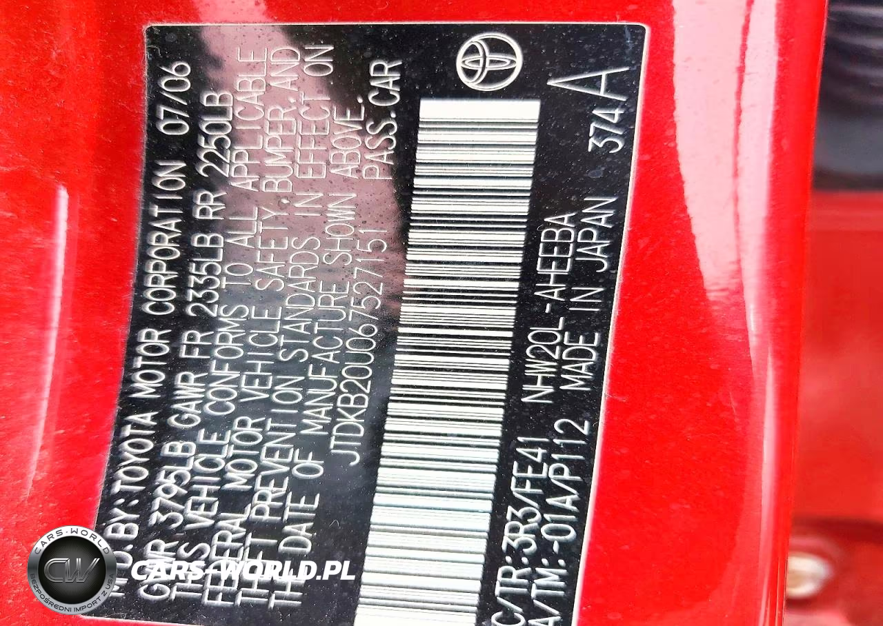 2006 Toyota Prius Base VIN:JTDKB20U067527151 - 12