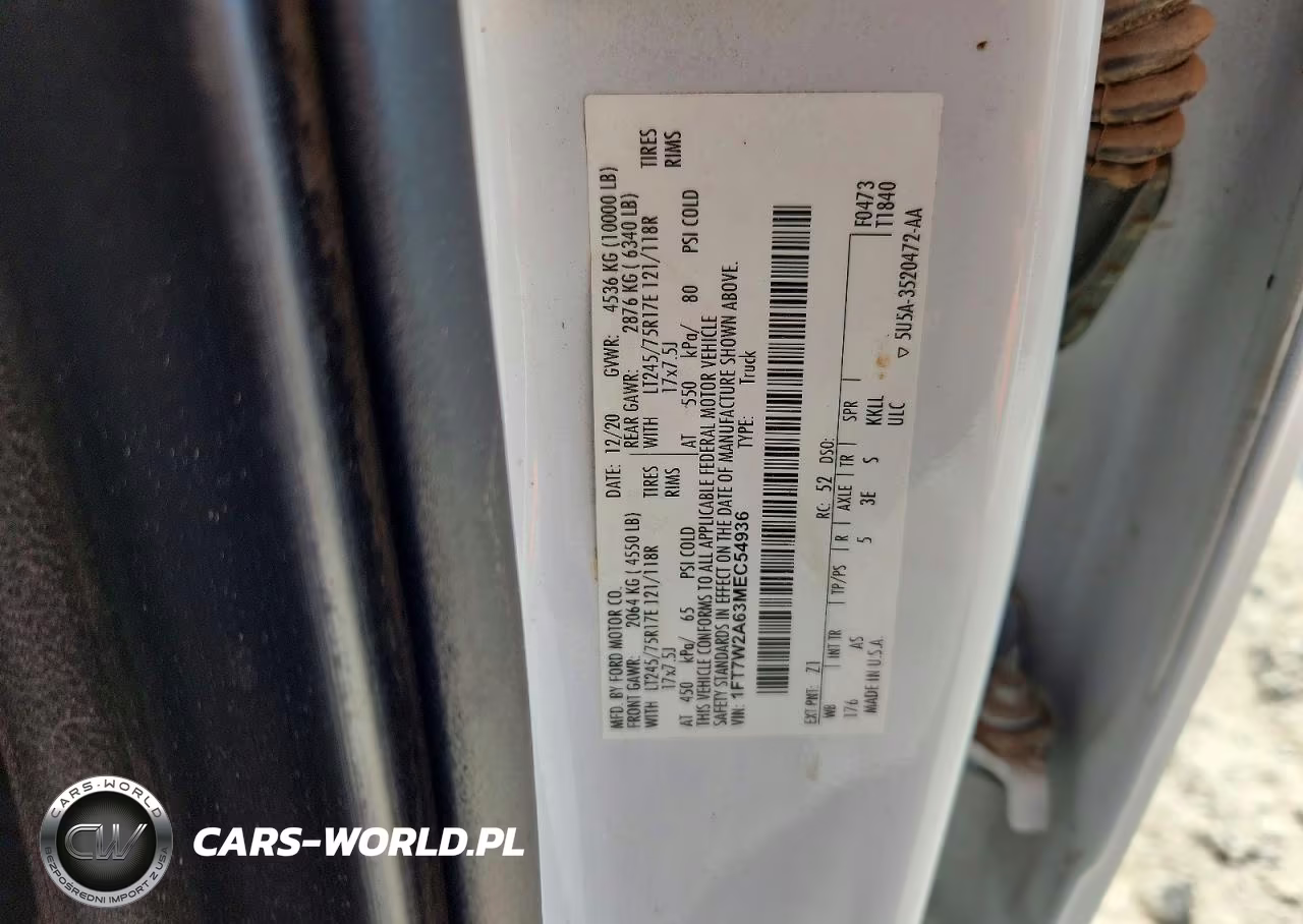 2021 Ford F250 Super Duty VIN:1FT7W2A63MEC54936 - 12