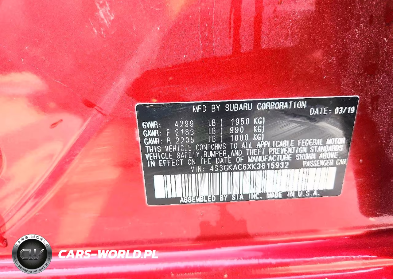2019 Subaru Impreza Premium VIN:4S3GKAC6XK3615932 - 12