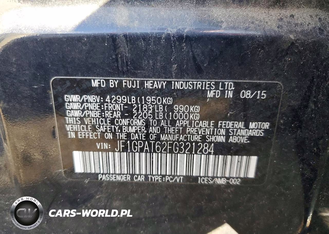 2015 Subaru Impreza Sport VIN:JF1GPAT62FG321284 - 13