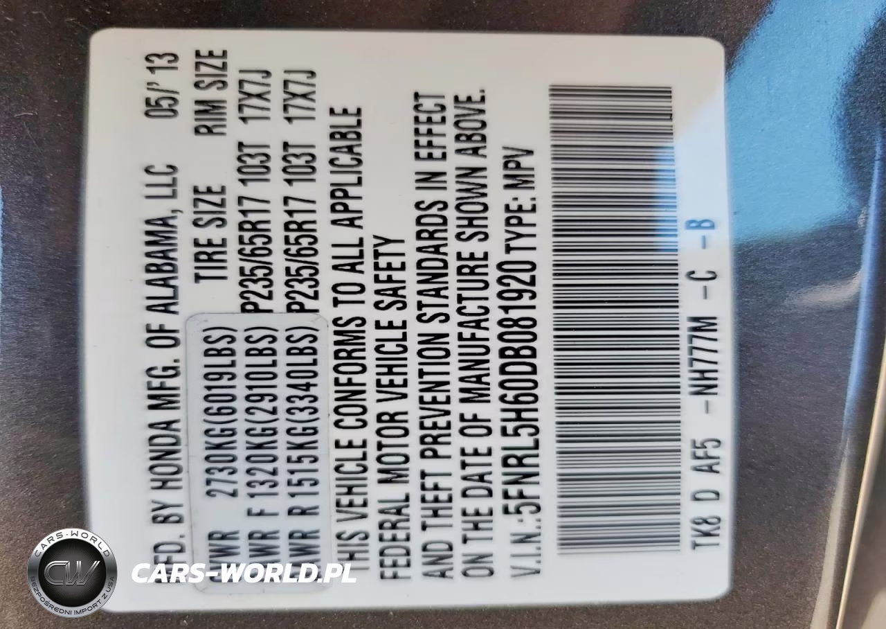 2013 Honda Odyssey Exl VIN:5FNRL5H60DB081920 - 13
