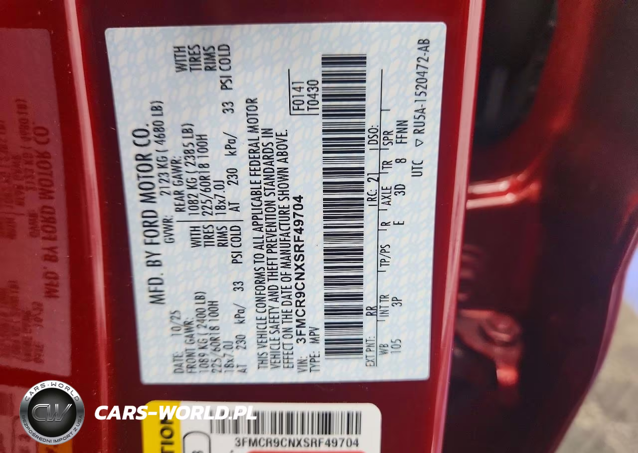 2025 Ford Bronco Sport Outer Banks VIN:3FMCR9CNXSRF49704 - 14