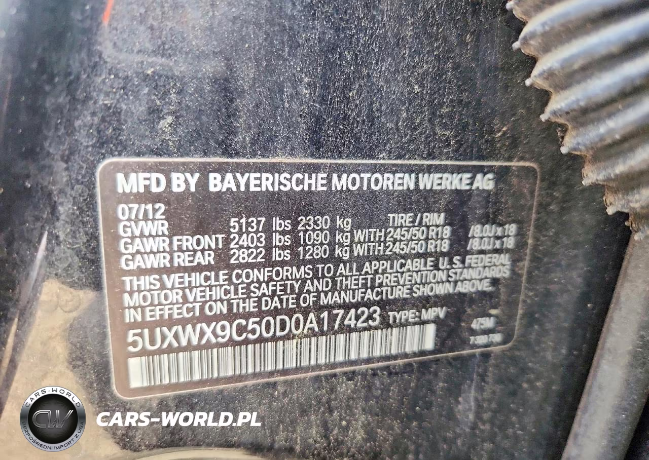 2013 BMW X3 xDrive28I VIN:5UXWX9C50D0A17423 - 13
