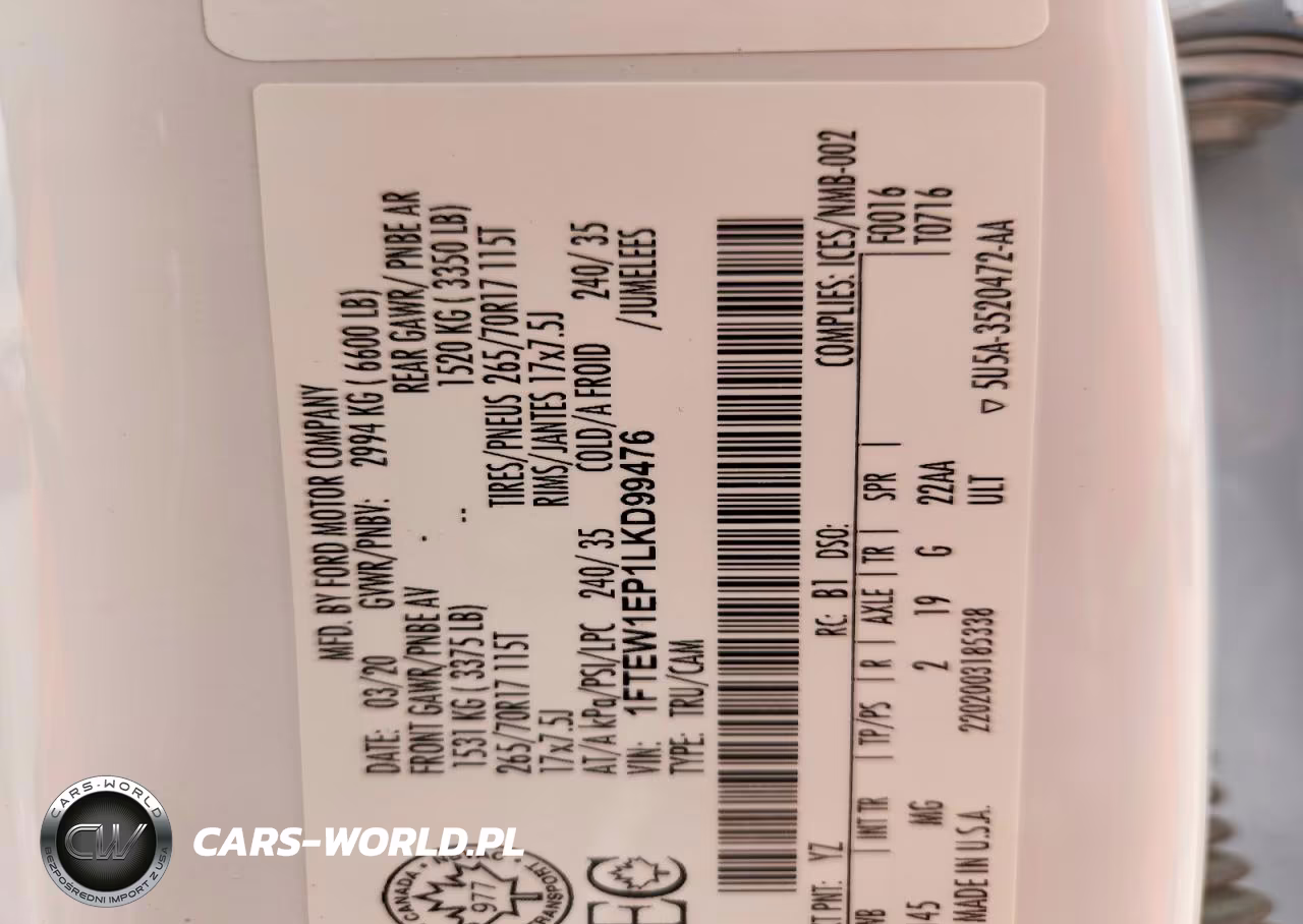 2020 Ford F150 Supercrew VIN:1FTEW1EP1LKD99476 - 13