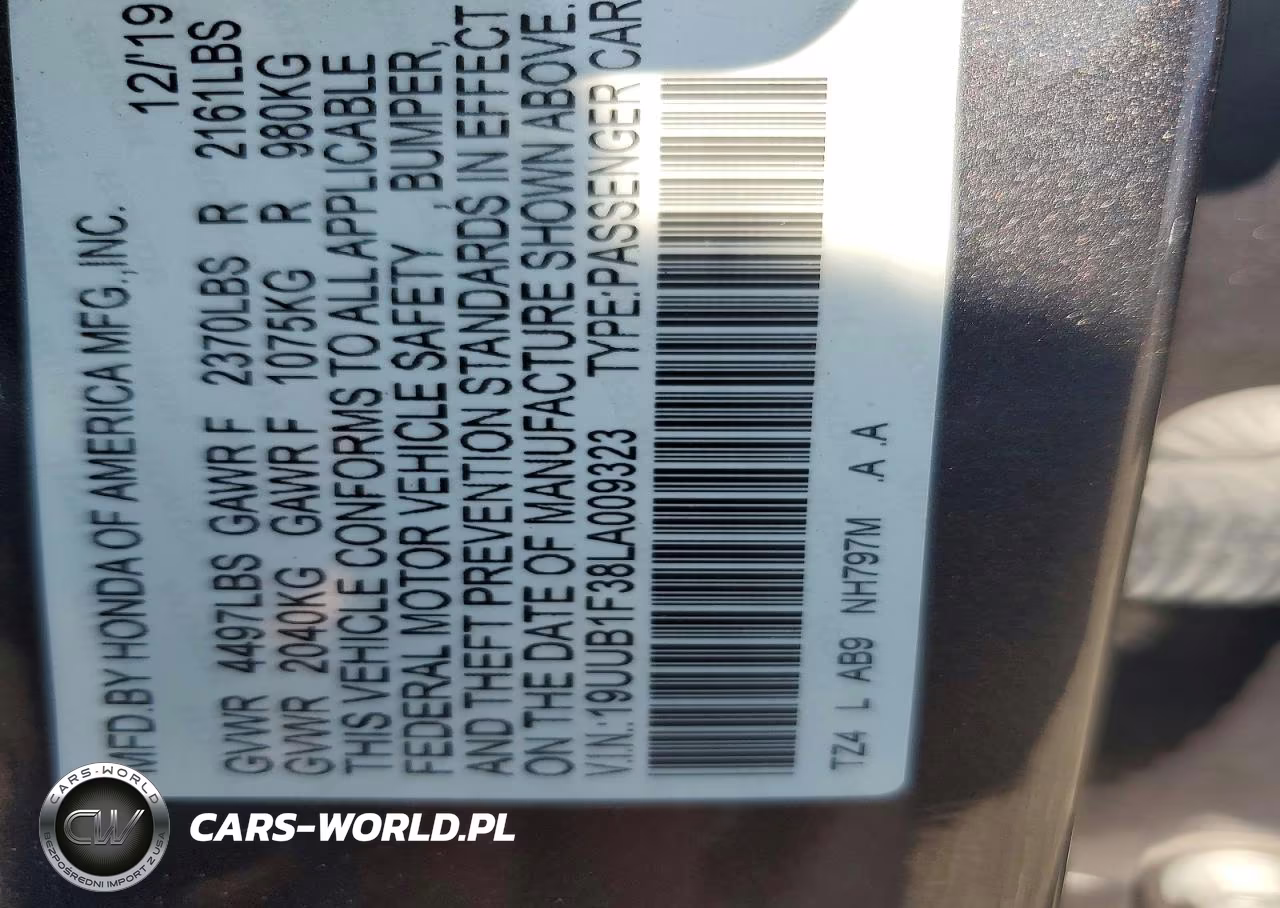 2020 Acura Tlx VIN:19UUB1F38LA009323 - 13