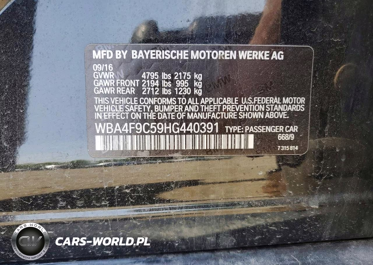 2017 BMW 430Xi Gran Coupe VIN:WBA4F9C59HG440391 - 12