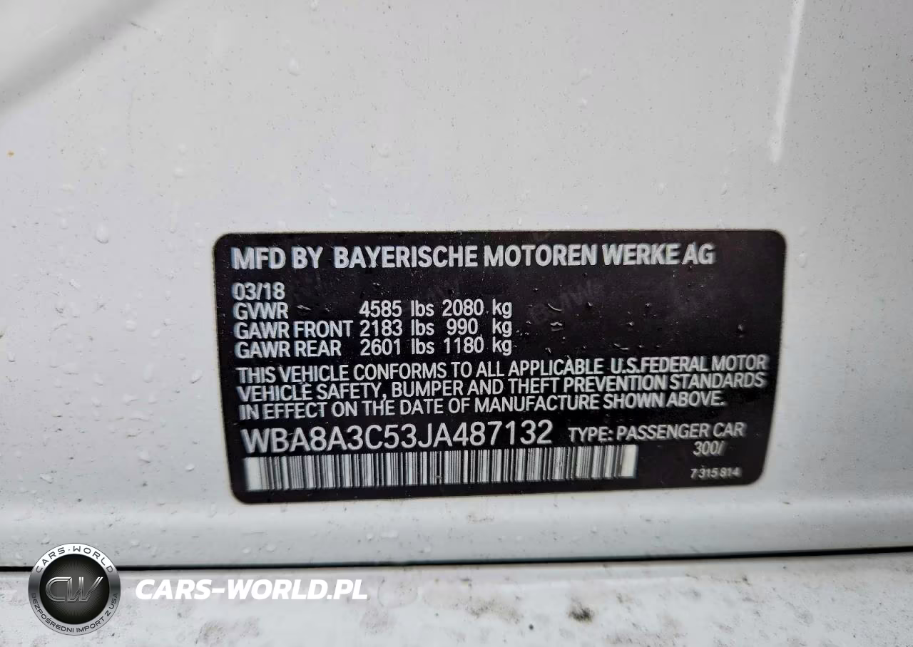 2018 BMW 320 Xi VIN:WBA8A3C53JA487132 - 12
