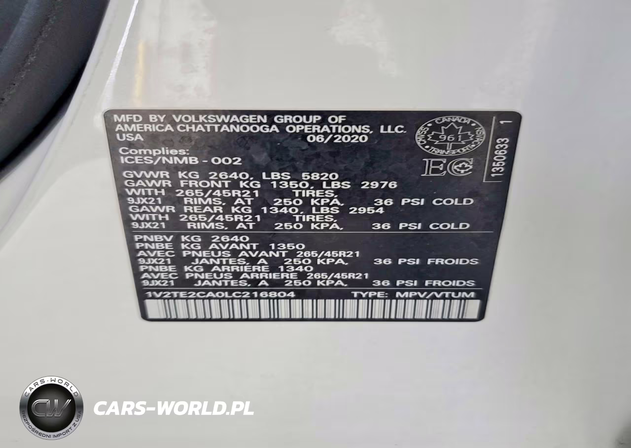 2020 Volkswagen Atlas Cross Sport Sel Premium R-Line VIN:1V2TE2CA0LC216804 - 13