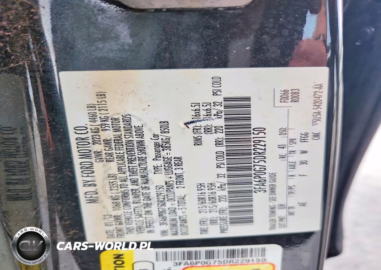 2013 Ford Fusion S VIN:3FA6P0G75DR229150 - 12