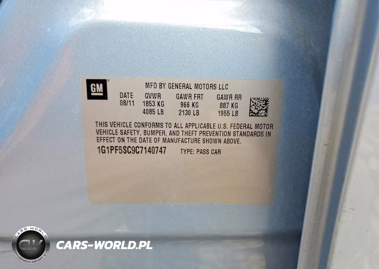 2012 Chevrolet Cruze Lt VIN:1G1PF5SC9C7140747 - 12