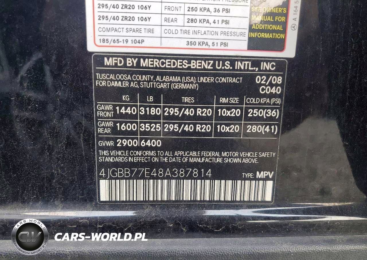 2008 Mercedes-Benz Ml 63 Amg VIN:4JGBB77E48A387814 - 15