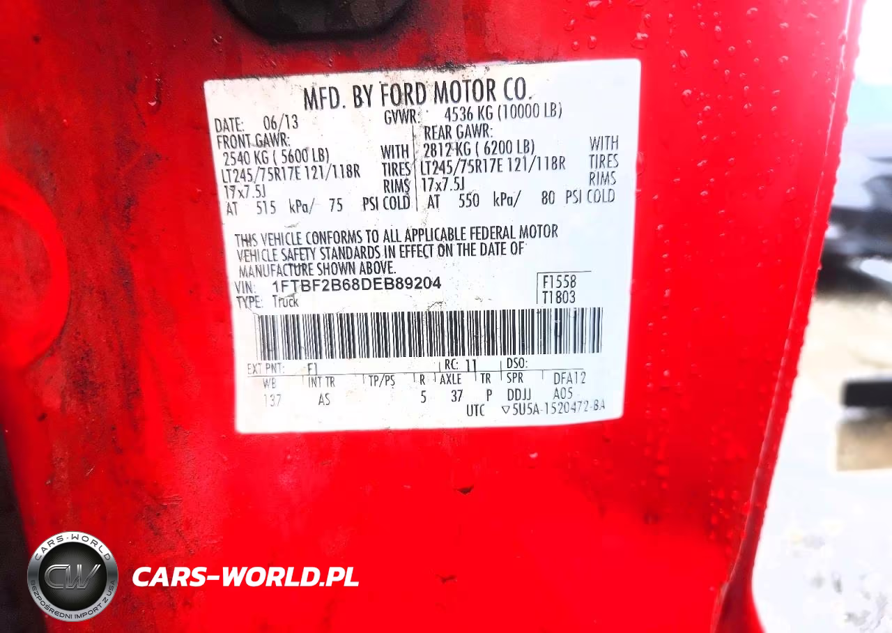 2013 Ford F250 Super Duty VIN:1FTBF2B68DEB89204 - 12
