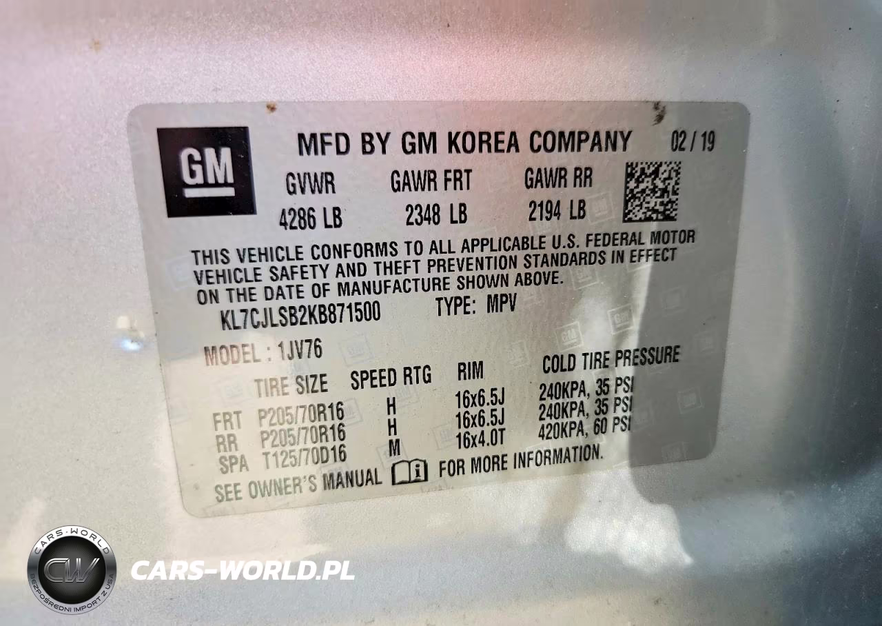 2019 Chevrolet Trax 1Lt VIN:KL7CJLSB2KB871500 - 12