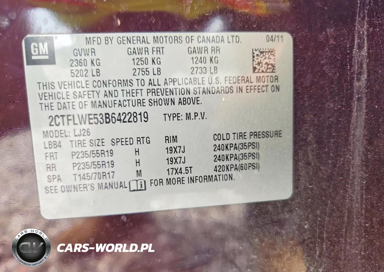 2011 GMC Terrain VIN:2CTFLWE53B6422819 - 12