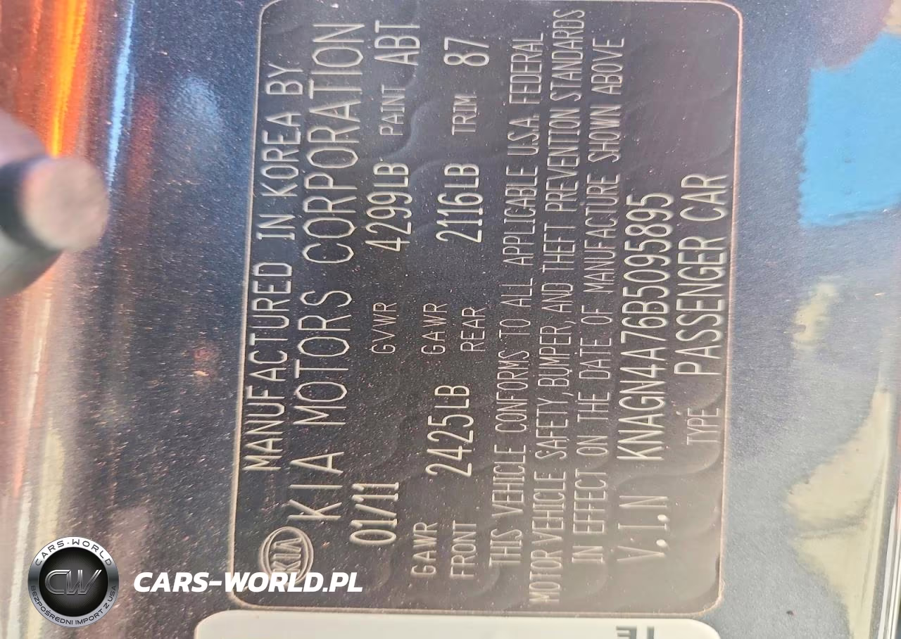 2011 Kia Optima Ex VIN:KNAGN4A76B5095895 - 12