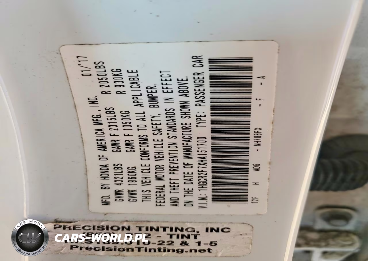 2017 Honda Accord Ex VIN:1HGCR2F7XHA151700 - 12