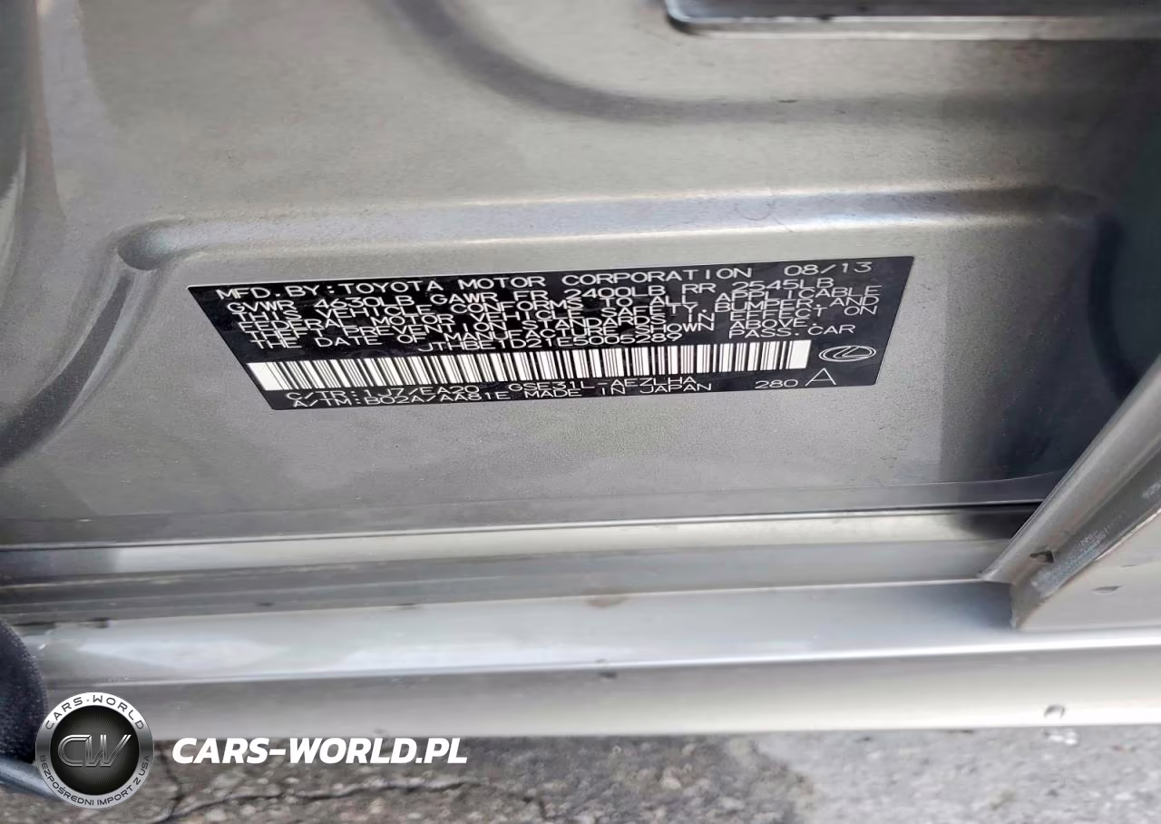 2014 Lexus Is 350 VIN:JTHBE1D21E5005289 - 12