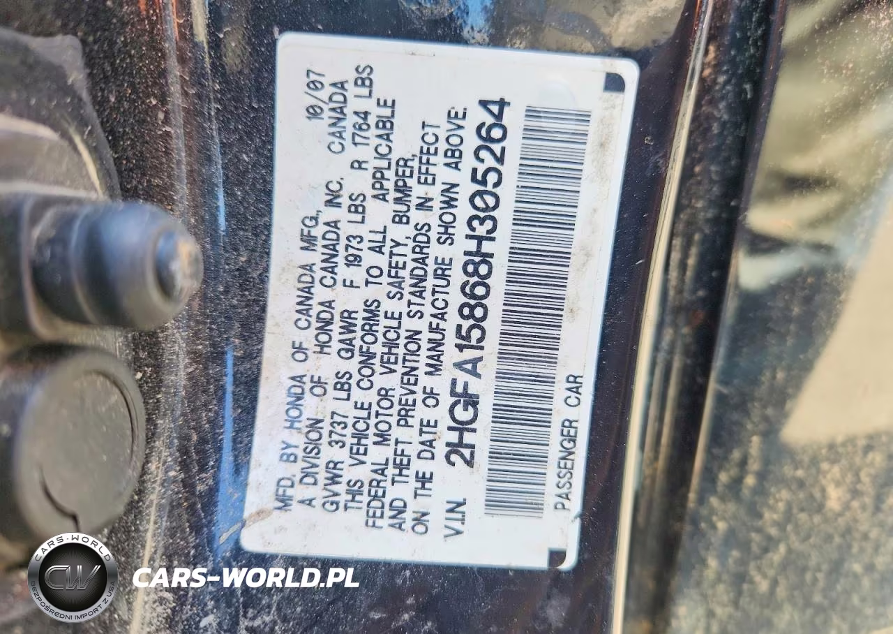 2008 Honda Civic Ex VIN:2HGFA15868H305264 - 12