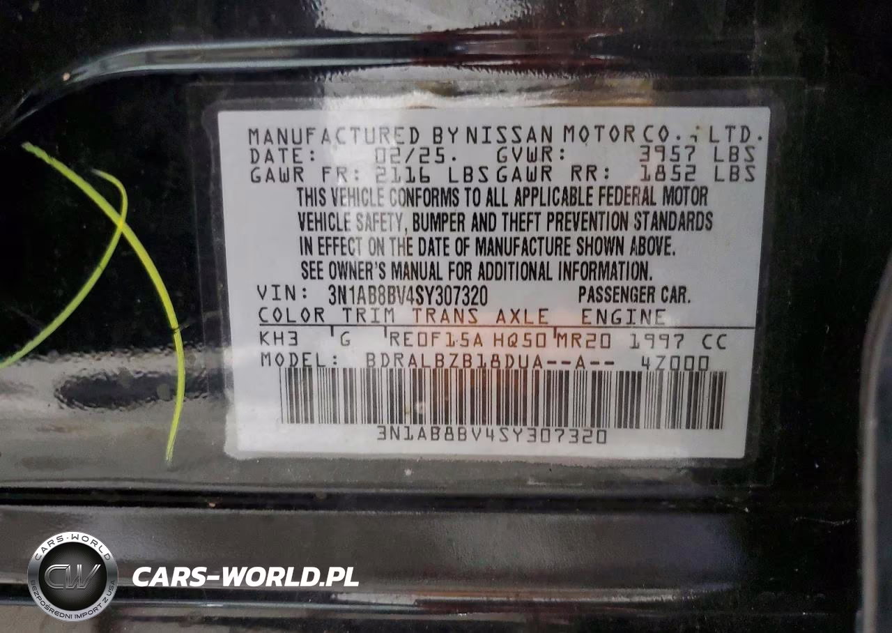 2025 Nissan Sentra S VIN:3N1AB8BV4SY307320 - 12