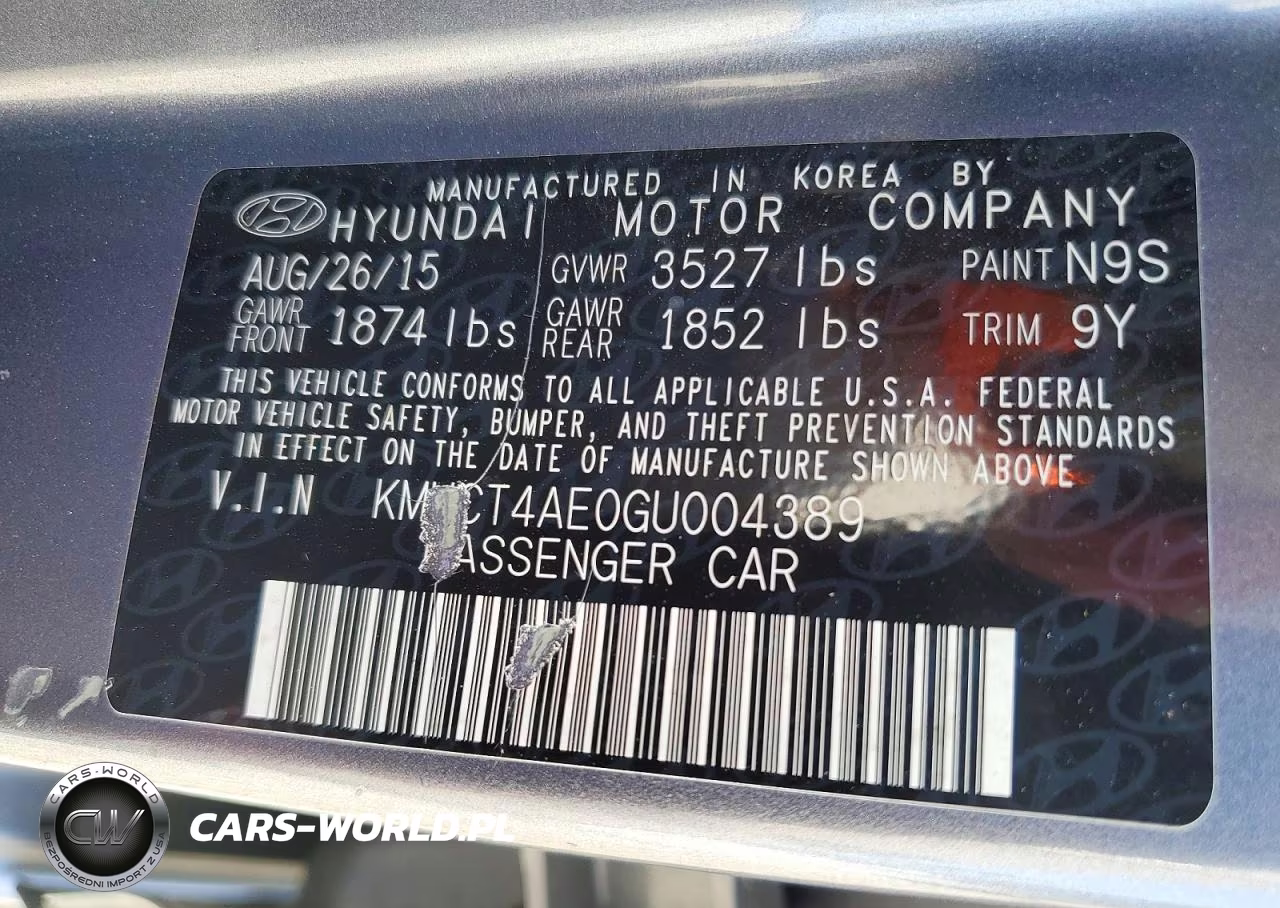 2016 Hyundai Accent Se VIN:KMHCT4AE0GU004389 - 12