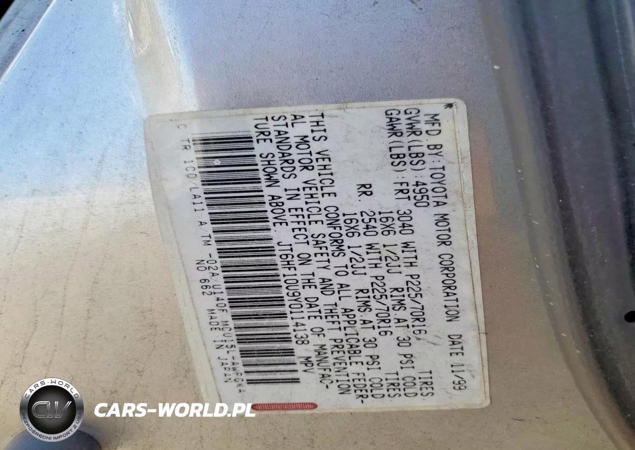 2000 Lexus Rx 300 VIN:JT6HF10U9Y0114138 - 13