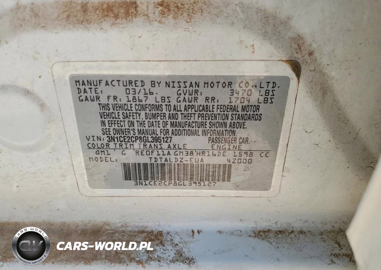 2016 Nissan Versa Note Sv VIN:3N1CE2CP8GL395127 - 12