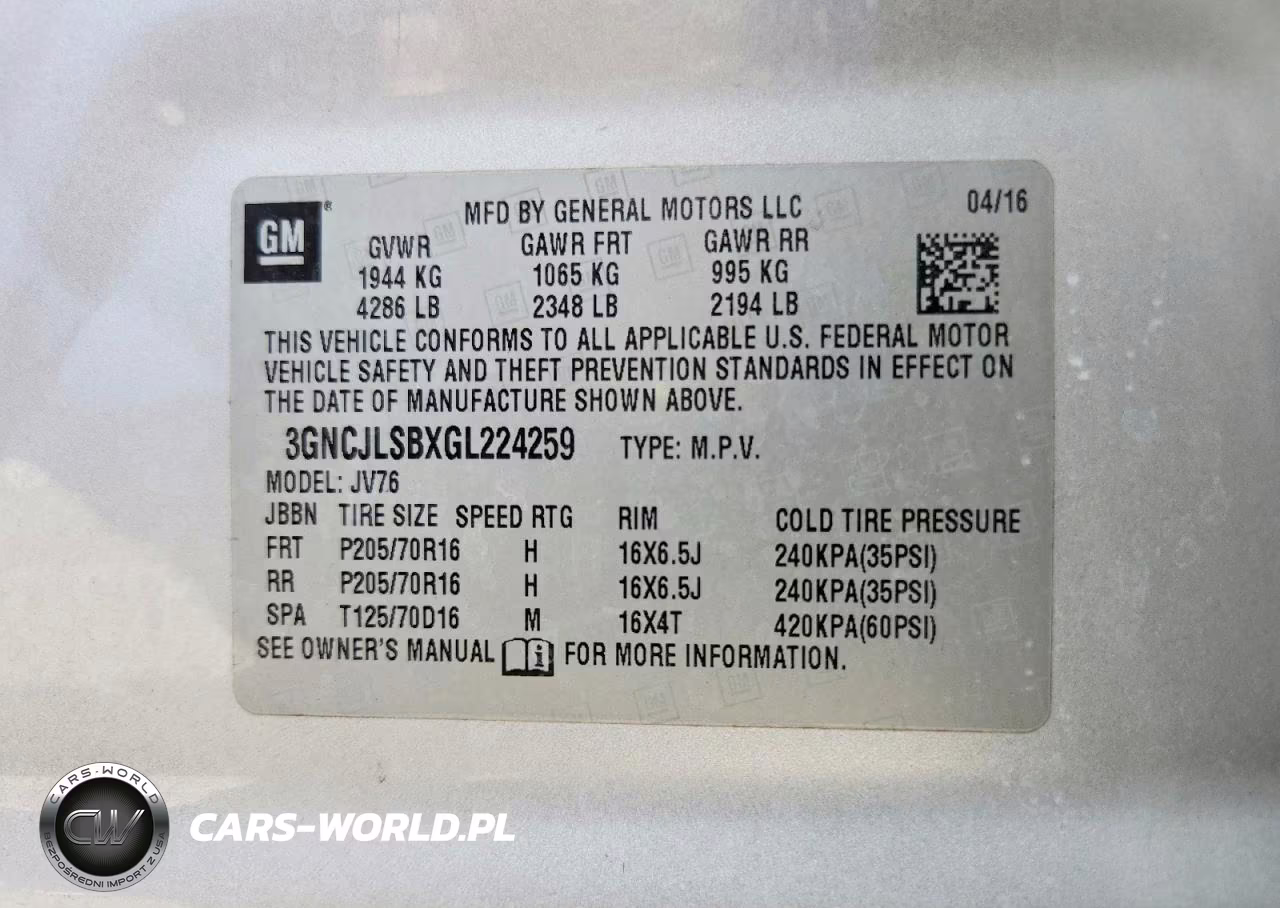 2016 Chevrolet Trax 1Lt VIN:3GNCJLSBXGL224259 - 14