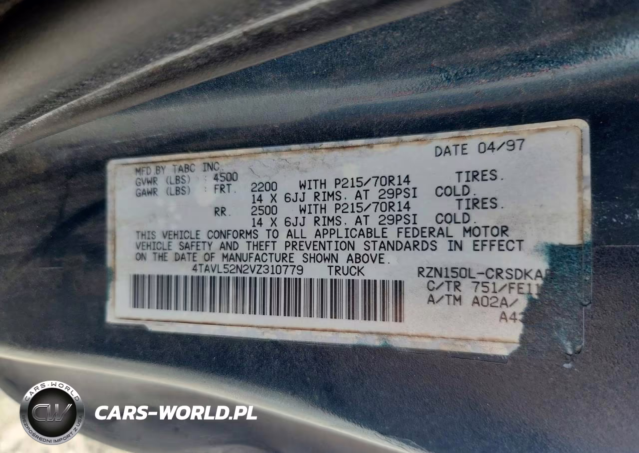 1997 Toyota Tacoma Xtracab VIN:4TAVL52N2VZ310779 - 13