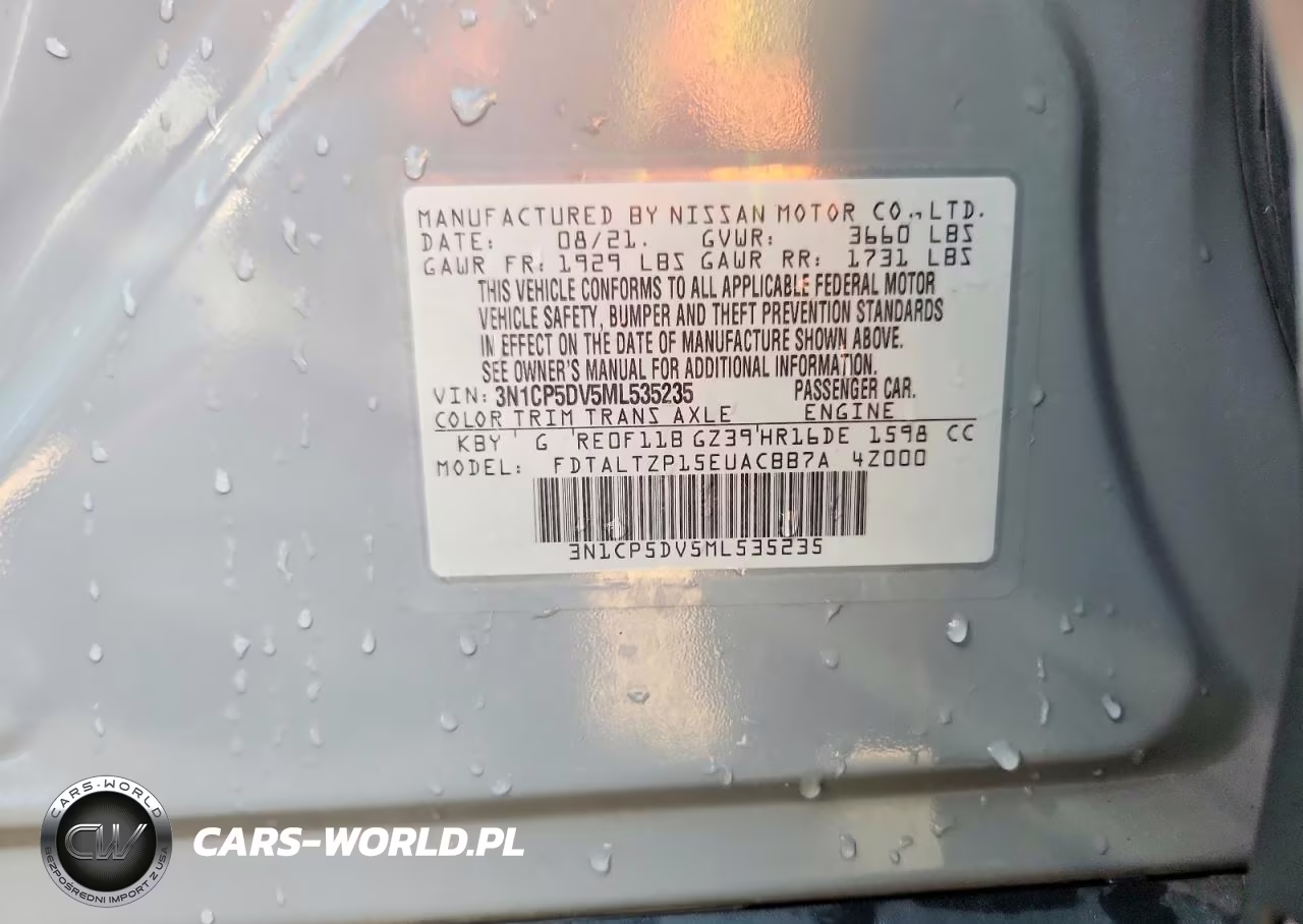 2021 Nissan Kicks Sr VIN:3N1CP5DV5ML535235 - 14