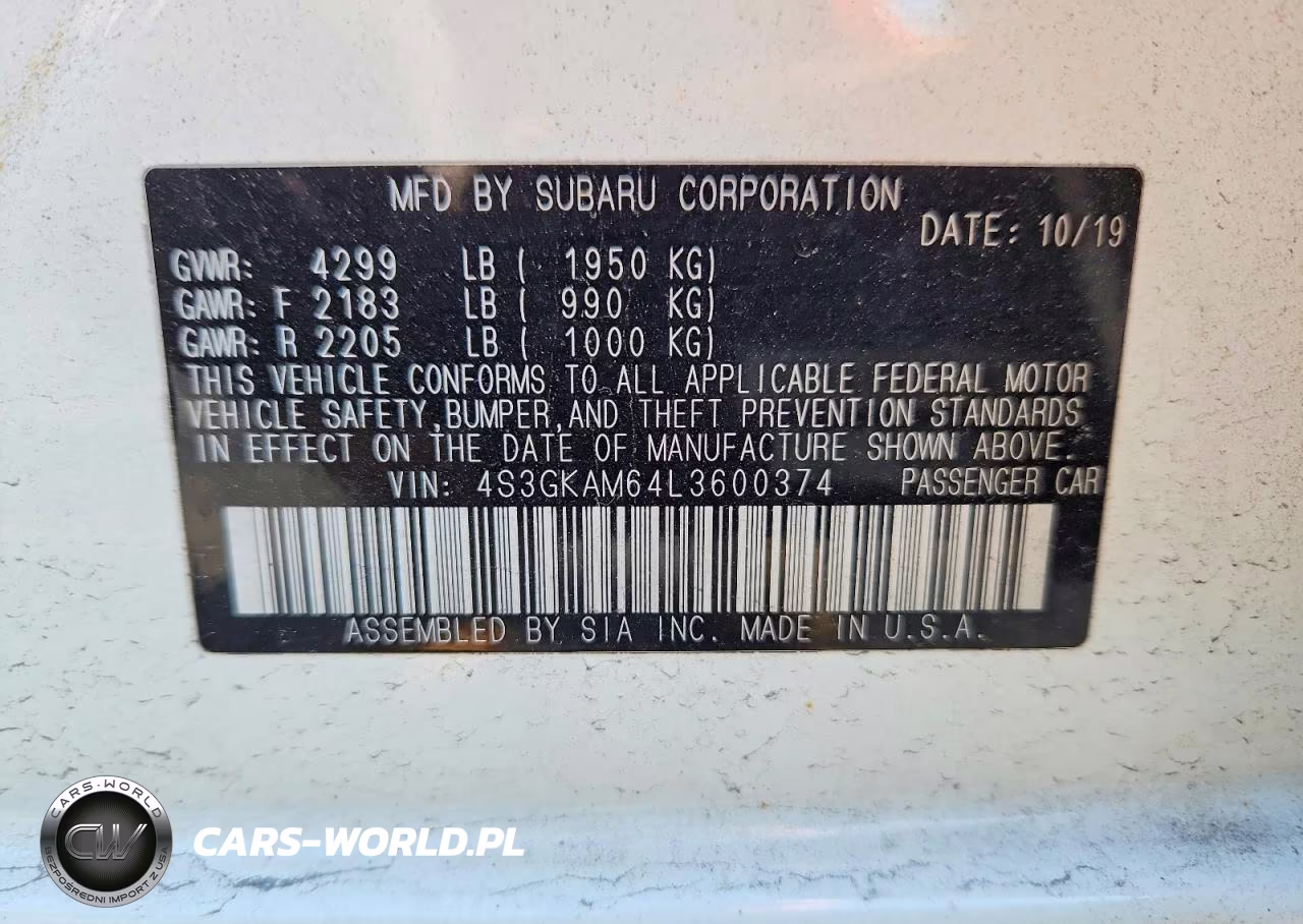 2020 Subaru Impreza Sport VIN:4S3GKAM64L3600374 - 13