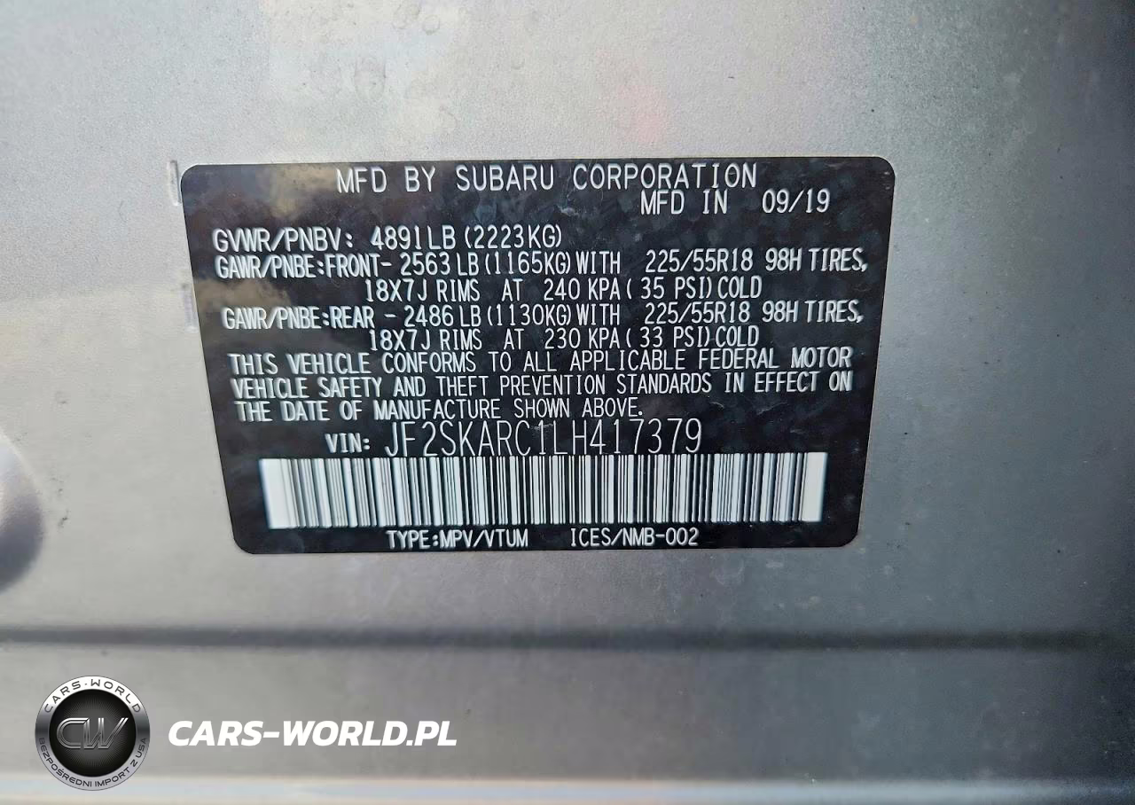 2020 Subaru Forester Sport VIN:JF2SKARC1LH417379 - 13