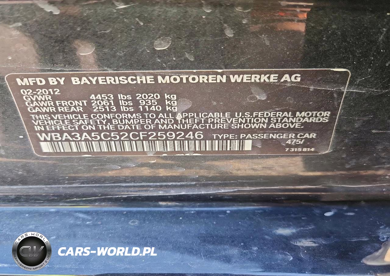 2012 BMW 328 I VIN:WBA3A5C52CF259246 - 13