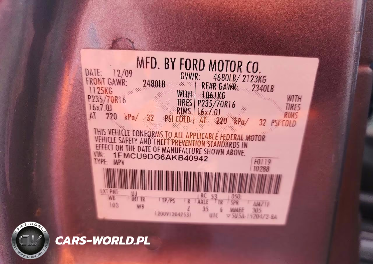2010 Ford Escape Xlt VIN:1FMCU9DG6AKB40942 - 13