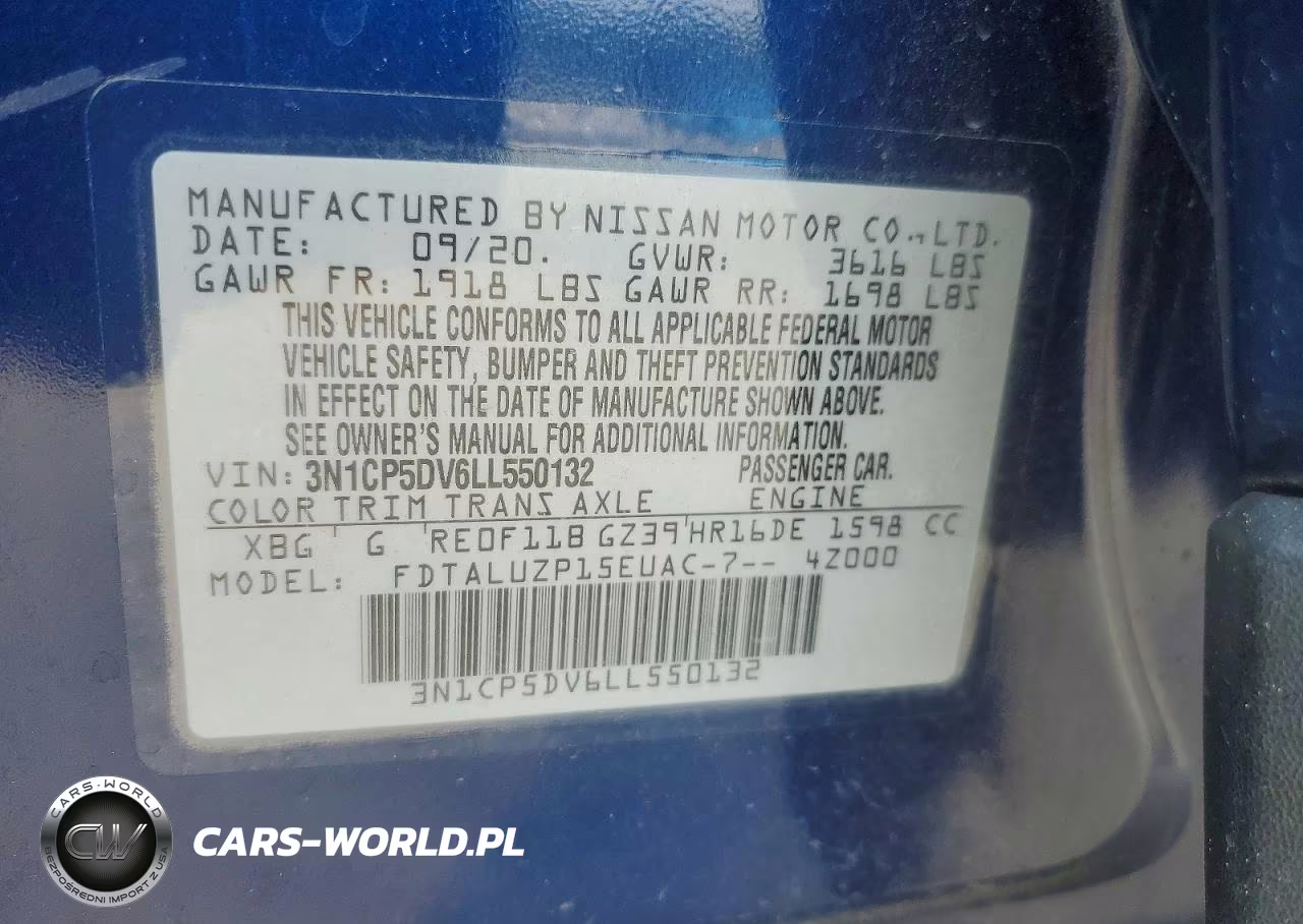 2020 Nissan Kicks Sr VIN:3N1CP5DV6LL550132 - 13