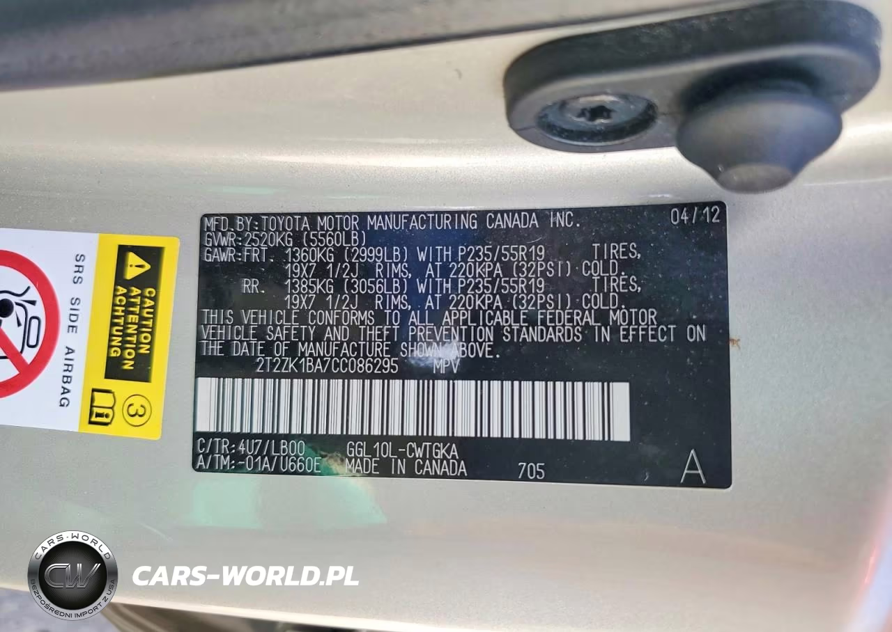 2012 Lexus Rx 350 VIN:2T2ZK1BA7CC086295 - 13