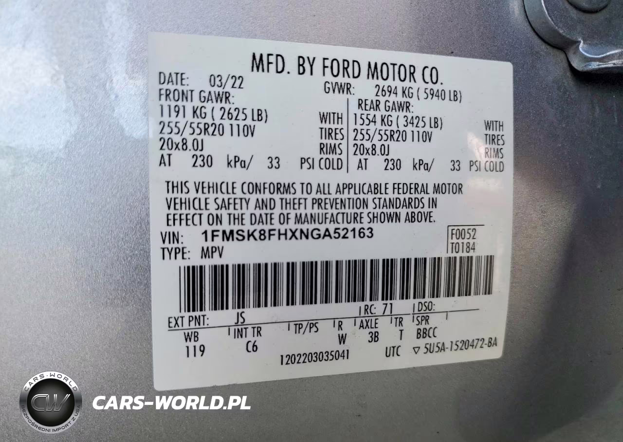 2022 Ford Explorer Limited VIN:1FMSK8FHXNGA52163 - 14