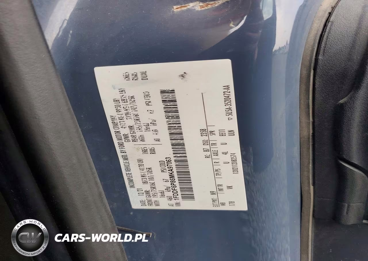 2021 Ford Transit Delivery Truck VIN:1FDDF6P86MKA97063 - 13