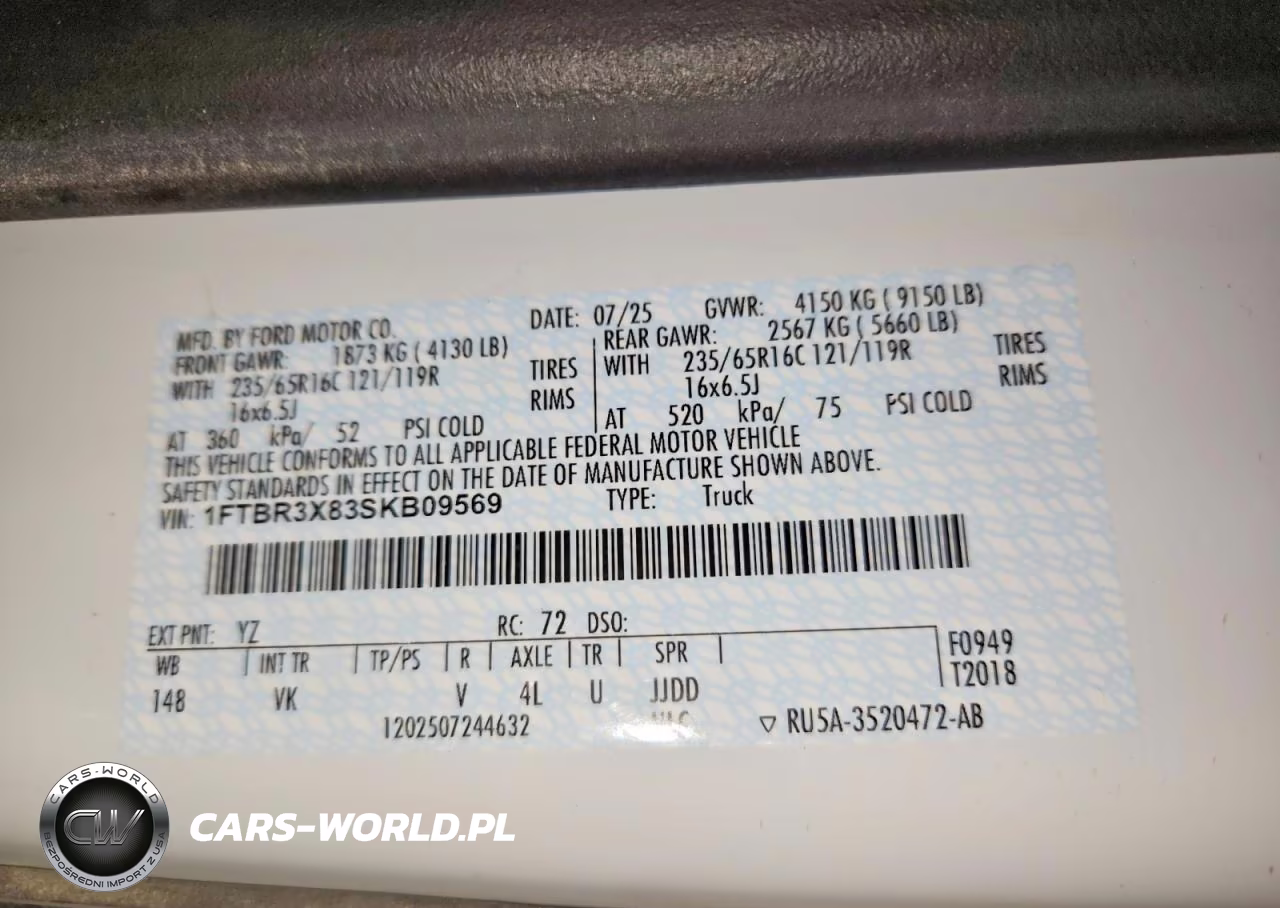 2025 Ford Transit T-250 VIN:1FTBR3X83SKB09569 - 13