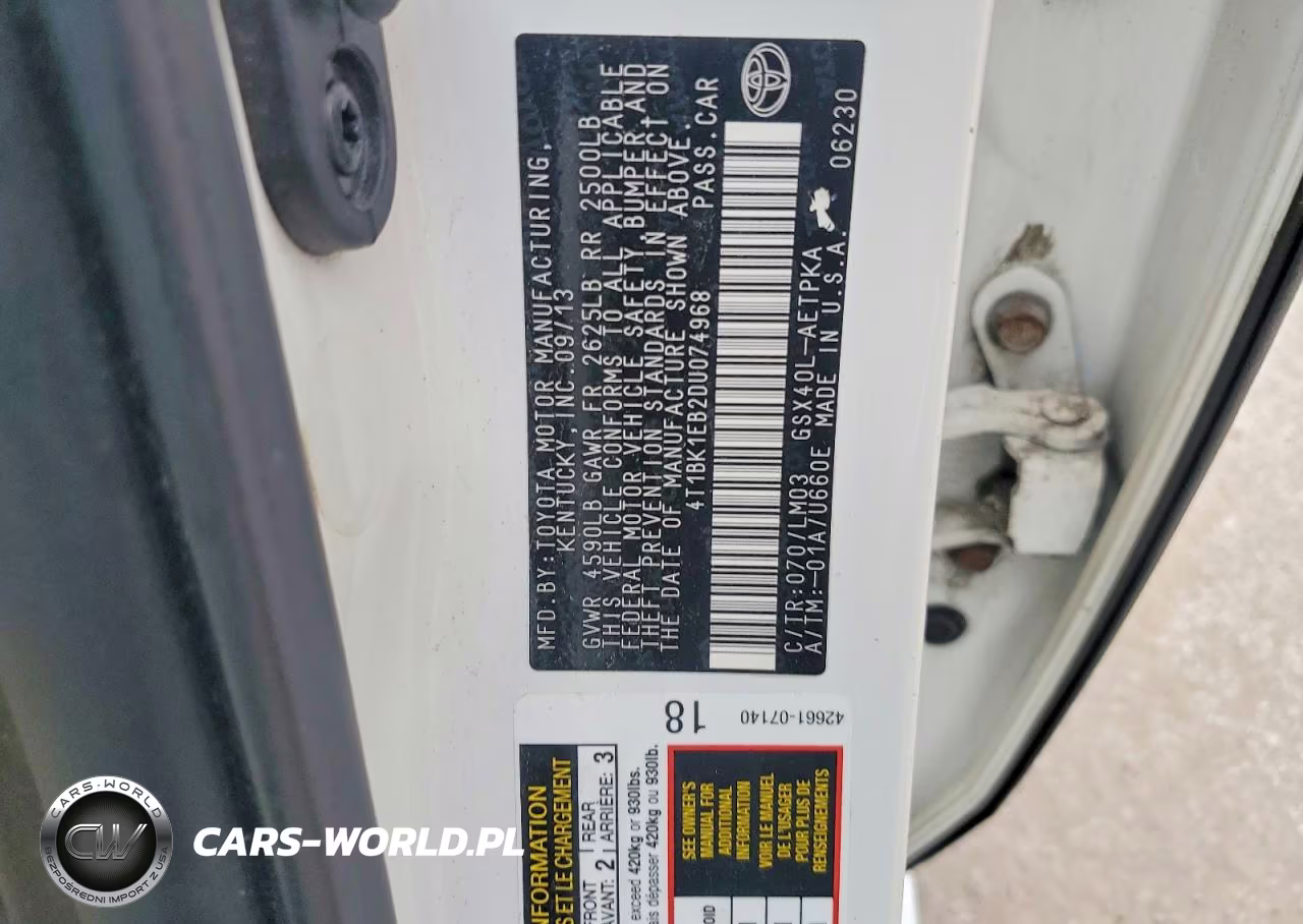 2013 Toyota Avalon Limited VIN:4T1BK1EB2DU074968 - 12