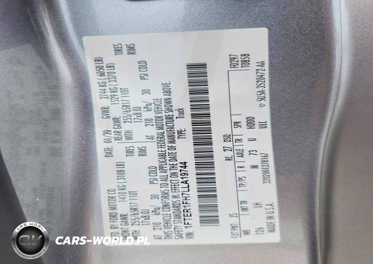 2020 Ford Ranger Xl VIN:1FTER1FH7LLA19744 - 12