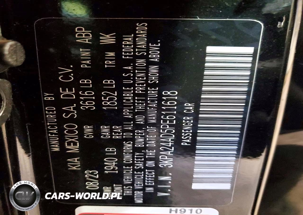 2023 Kia Rio Lx VIN:3KPA24AD5PE611618 - 13