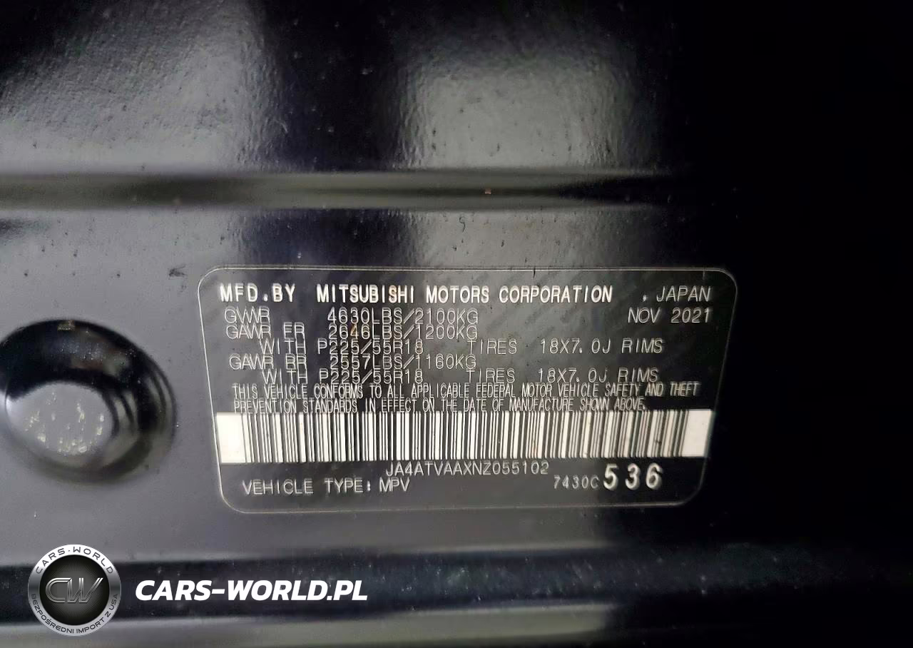 2022 Mitsubishi Eclipse Cross Le VIN:JA4ATVAAXNZ055102 - 13