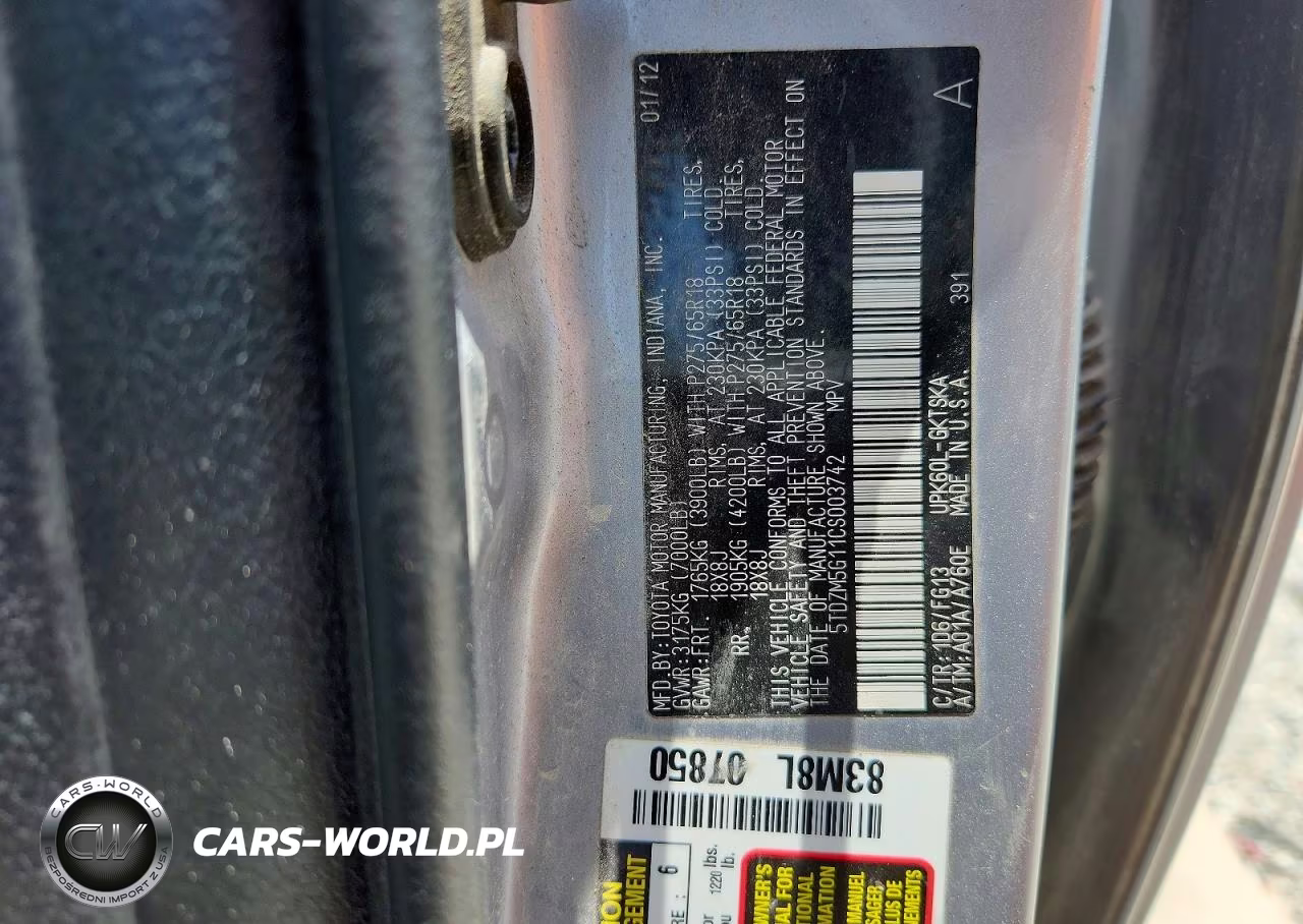 2012 Toyota Sequoia Sr5 VIN:5TDZM5G11CS003742 - 12